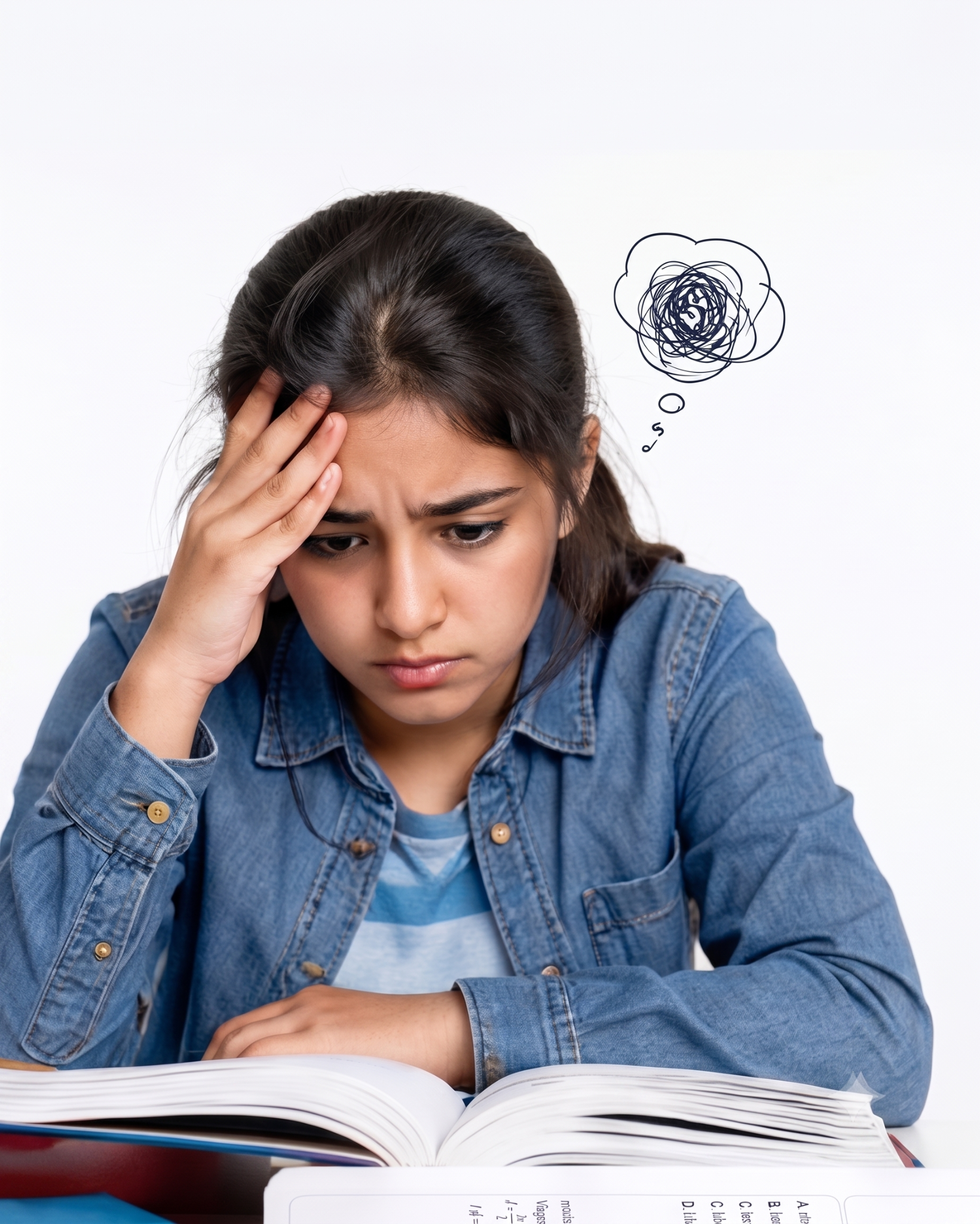Student feeling overwhelmed before creating a study plan